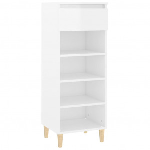 Mueble zapatero madera contrachapada blanco brillo 40x36x105 cm H