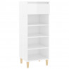 Mueble zapatero madera contrachapada blanco brillo 40x36x105 cm 2