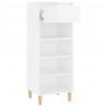 Mueble zapatero madera contrachapada blanco brillo 40x36x105 cm 4