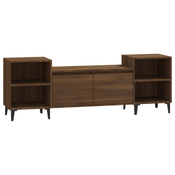 Mueble para TV madera contrachapada marrón roble 160x35x55 cm M 2