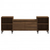 Mueble para TV madera contrachapada marrón roble 160x35x55 cm 5