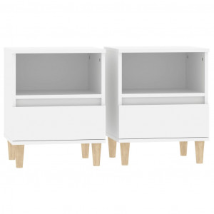 Mesas de cabeceira 2 pcs 40x35x50 cm branco H