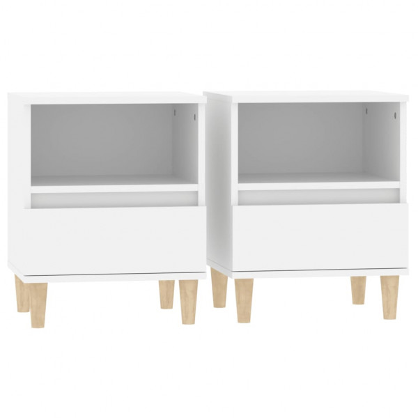 Mesas de cabeceira 2 pcs 40x35x50 cm branco M 2
