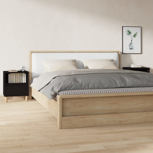 Mesitas de noche 2 unidades negro 40x35x50 cm D