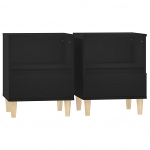 Mesas de cabeceira 2 pcs 40x35x50 cm preto H