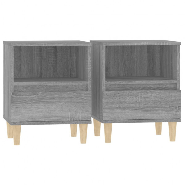 Mesas de cabeceira 2 pcs 40x35x50 cm cinzento sonoma M 2