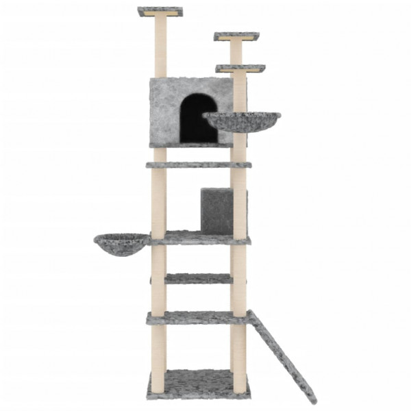 Árvore p/ gatos c/ postes arranhadores sisal 191 cm cinza-claro M 3