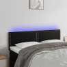 Cabecero con luces LED cuero sintético negro 144x5x78/88 cm 1