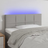 Cabeceira de cama c/ luzes LED tecido 80x5x78/88 cm cinza-claro 1