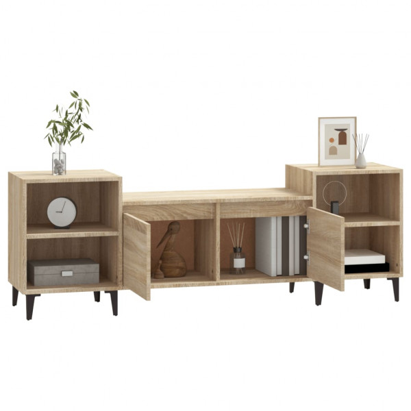 Mueble para TV madera contrachapada roble Sonoma 160x35x55 cm M 4
