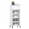 Mueble zapatero madera contrachapada blanco brillo 40x36x105 cm 4