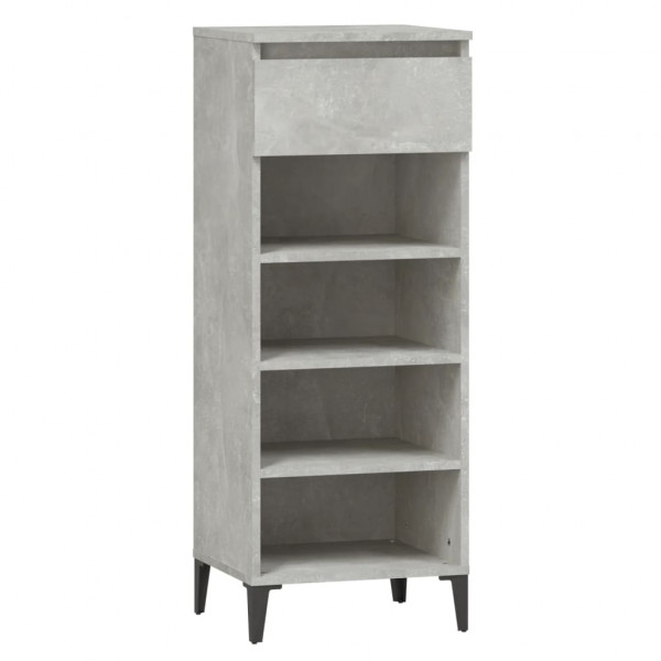 Mueble zapatero madera contrachapada gris hormigón 40x36x105 cm M 2