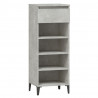 Mueble zapatero madera contrachapada gris hormigón 40x36x105 cm 2