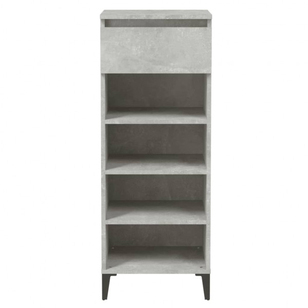 Mueble zapatero madera contrachapada gris hormigón 40x36x105 cm M 5