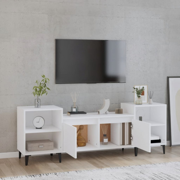 Mueble para TV madera contrachapada blanco 160x35x55 cm M 3