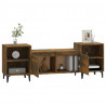 Mueble para TV madera contrachapada roble ahumado 160x35x55 cm 4