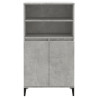 Aparador alto madera contrachapada gris hormigón 60x36x110 cm 3