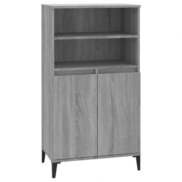 Aparador alto de madera contrachapada gris Sonoma 60x36x110 cm M 2