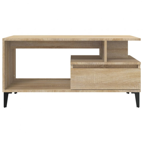 Mesa de centro madera contrachapada roble Sonoma 90x49x45 cm M 5