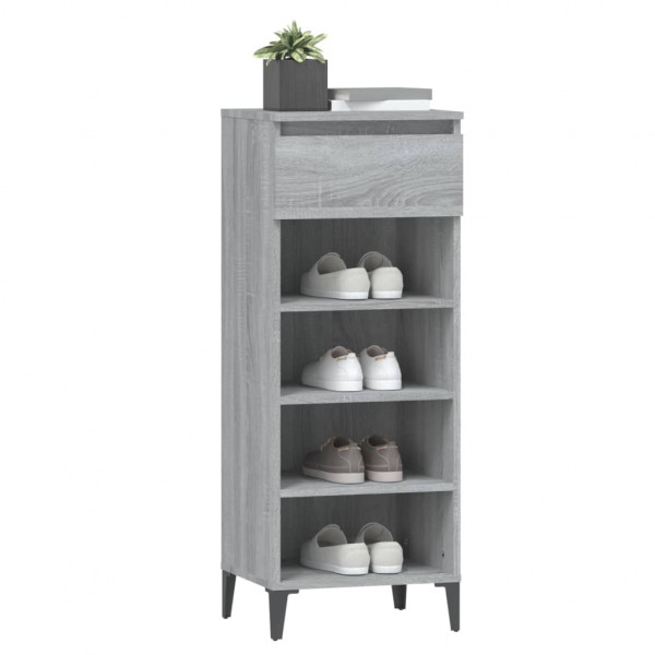 Mueble zapatero madera contrachapada gris Sonoma 40x36x105 cm M 4