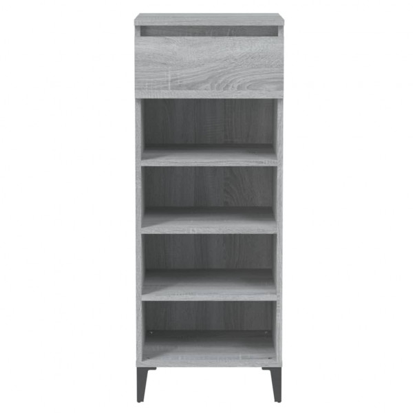 Mueble zapatero madera contrachapada gris Sonoma 40x36x105 cm M 5