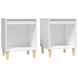 Mesas de cabeceira 2 pcs 40x35x50 cm branco H