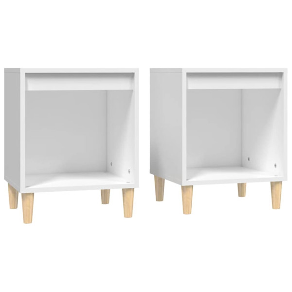 Mesas de cabeceira 2 pcs 40x35x50 cm branco M 2