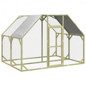 Gallinero madera maciza de pino impregnada 268x200x190 cm H