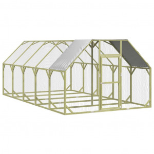 Gallinero madera maciza de pino impregnada 268x500x190 cm H