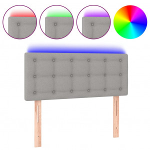 Cabeceira de cama c/ luzes LED tecido 80x5x78/88 cm cinza-claro H