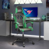 Silla gaming cuero sintético negro y verde 1