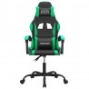 Silla gaming cuero sintético negro y verde 3