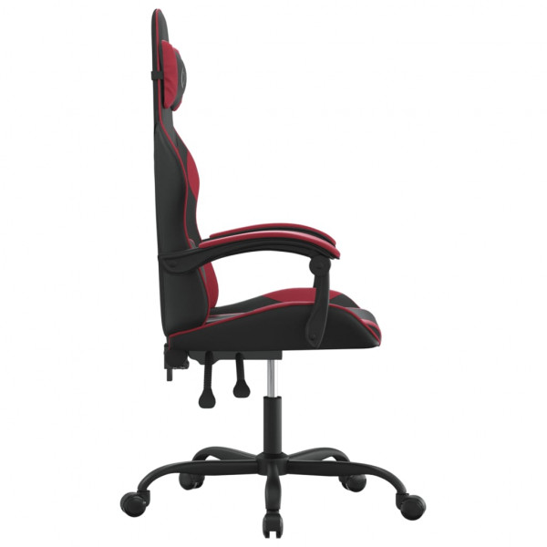Silla gaming cuero sintético negro y rojo vino tinto M 4