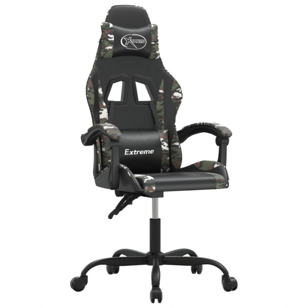 Silla gaming cuero sintético negro y camuflaje M 2