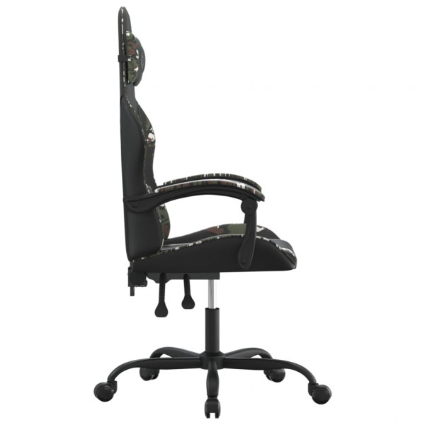 Silla gaming cuero sintético negro y camuflaje M 4