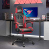 Silla gaming con reposapiés cuero sintético negro rojo 1