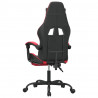 Silla gaming con reposapiés cuero sintético negro rojo 5