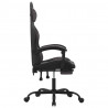 Silla gaming con reposapiés cuero sintético negro gris 4