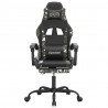 Silla gaming con reposapiés cuero sintético negro camuflaje 3
