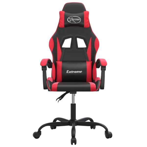 Silla gaming giratoria cuero sintético negro y rojo M 3