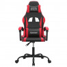 Silla gaming giratoria cuero sintético negro y rojo 3