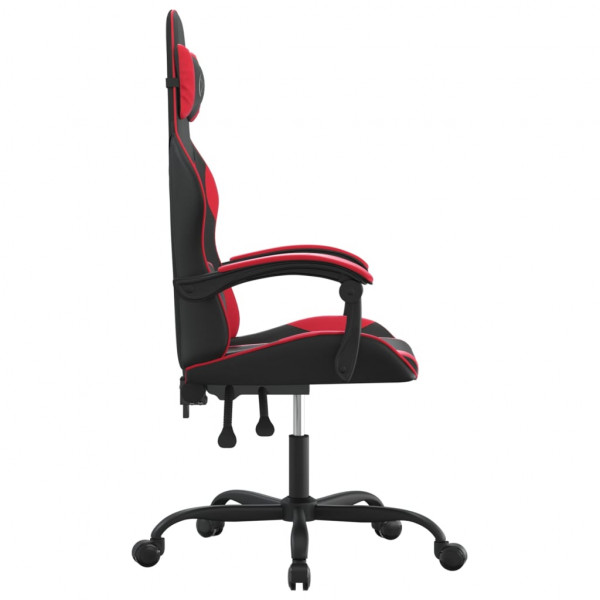 Silla gaming giratoria cuero sintético negro y rojo M 4