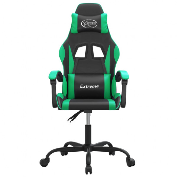 Silla gaming giratoria cuero sintético negro y verde M 3