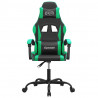 Silla gaming giratoria cuero sintético negro y verde 3