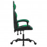 Silla gaming giratoria cuero sintético negro y verde 4