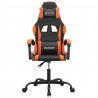 Silla gaming giratoria cuero sintético negro y naranja 3