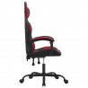 Silla gaming giratoria cuero sintético negro y rojo vino tinto 4
