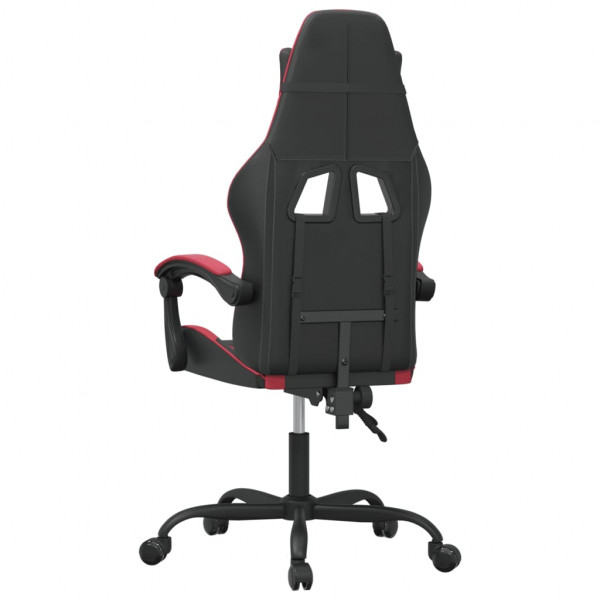 Silla gaming giratoria cuero sintético negro y rojo vino tinto M 5