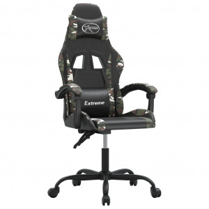 Silla gaming giratoria cuero sintético negro y camuflaje H