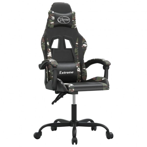 Silla gaming giratoria cuero sintético negro y camuflaje M 2